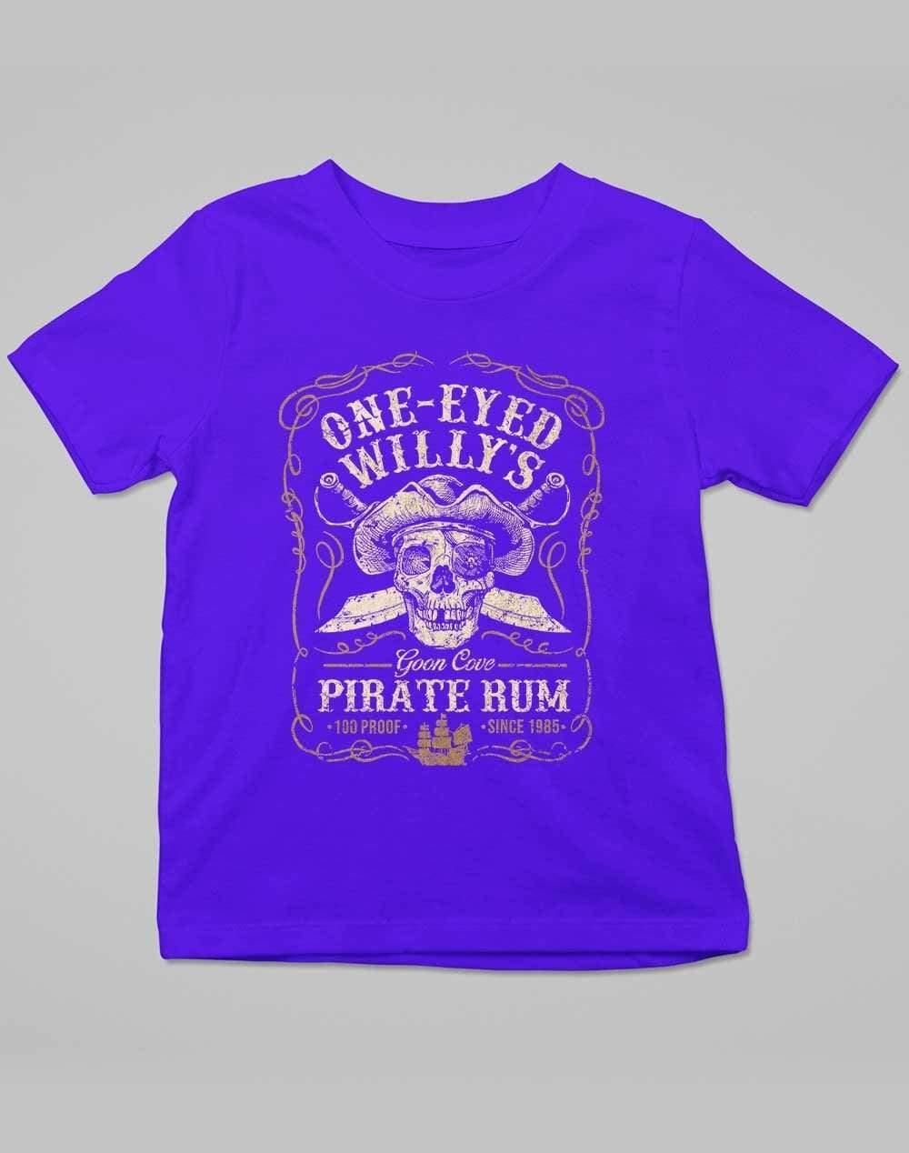 One-Eyed Willy's Goon Cove Rum Kids T-Shirt 3-4 years / Royal Blue  - Off World Tees