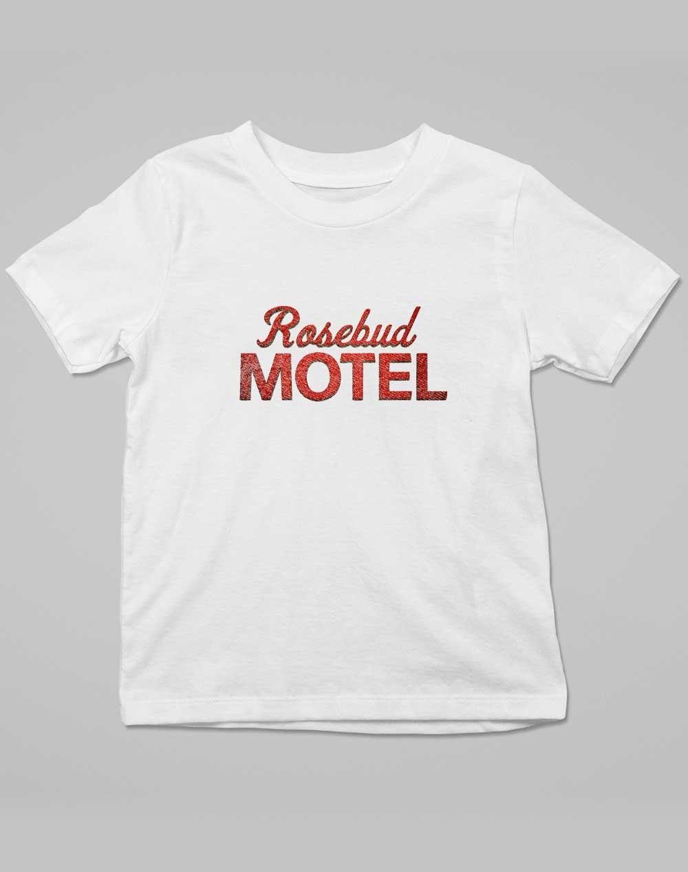 Rosebud Motel Kids T-Shirt 3-4 years / White  - Off World Tees