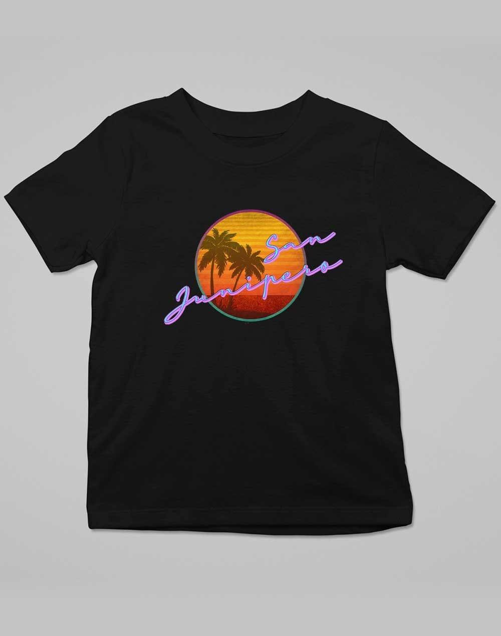 San Junipero 80s Neon Kids T-Shirt 3-4 years / Deep Black  - Off World Tees