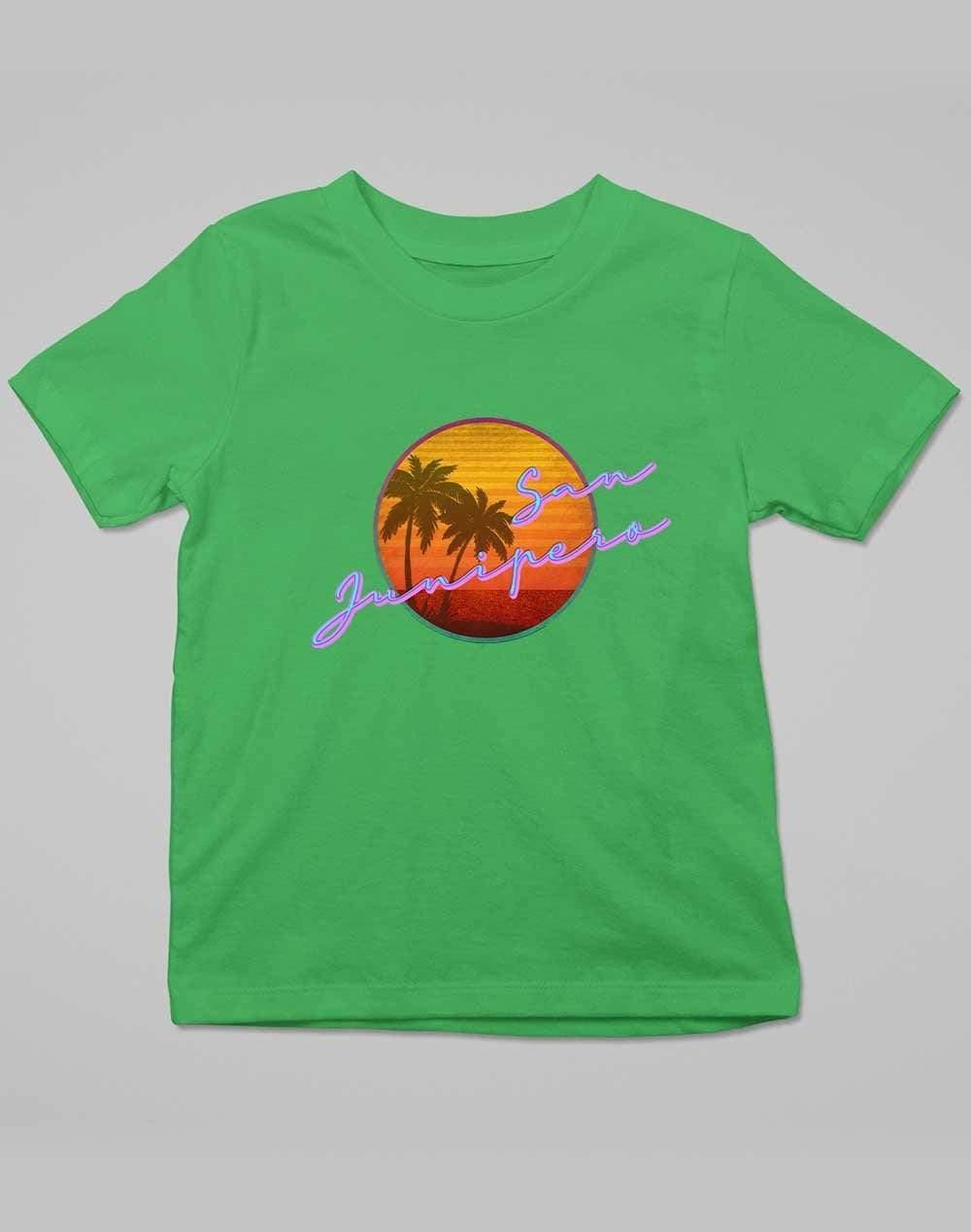 San Junipero 80s Neon Kids T-Shirt 3-4 years / Kelly Green  - Off World Tees