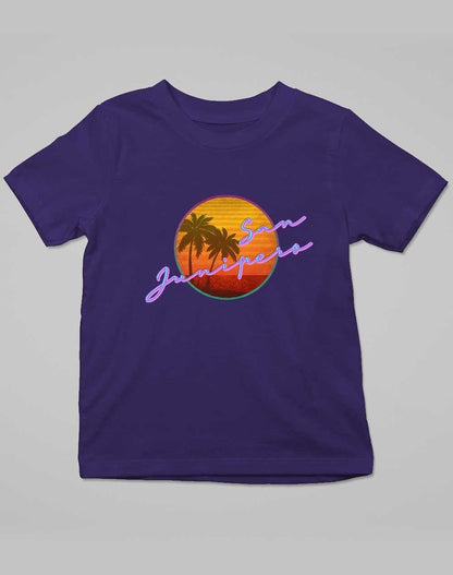 San Junipero 80s Neon Kids T-Shirt 3-4 years / Navy  - Off World Tees
