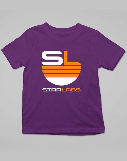Star Labs Logo Kids T-Shirt 3-4 years / Dark Purple  - Off World Tees