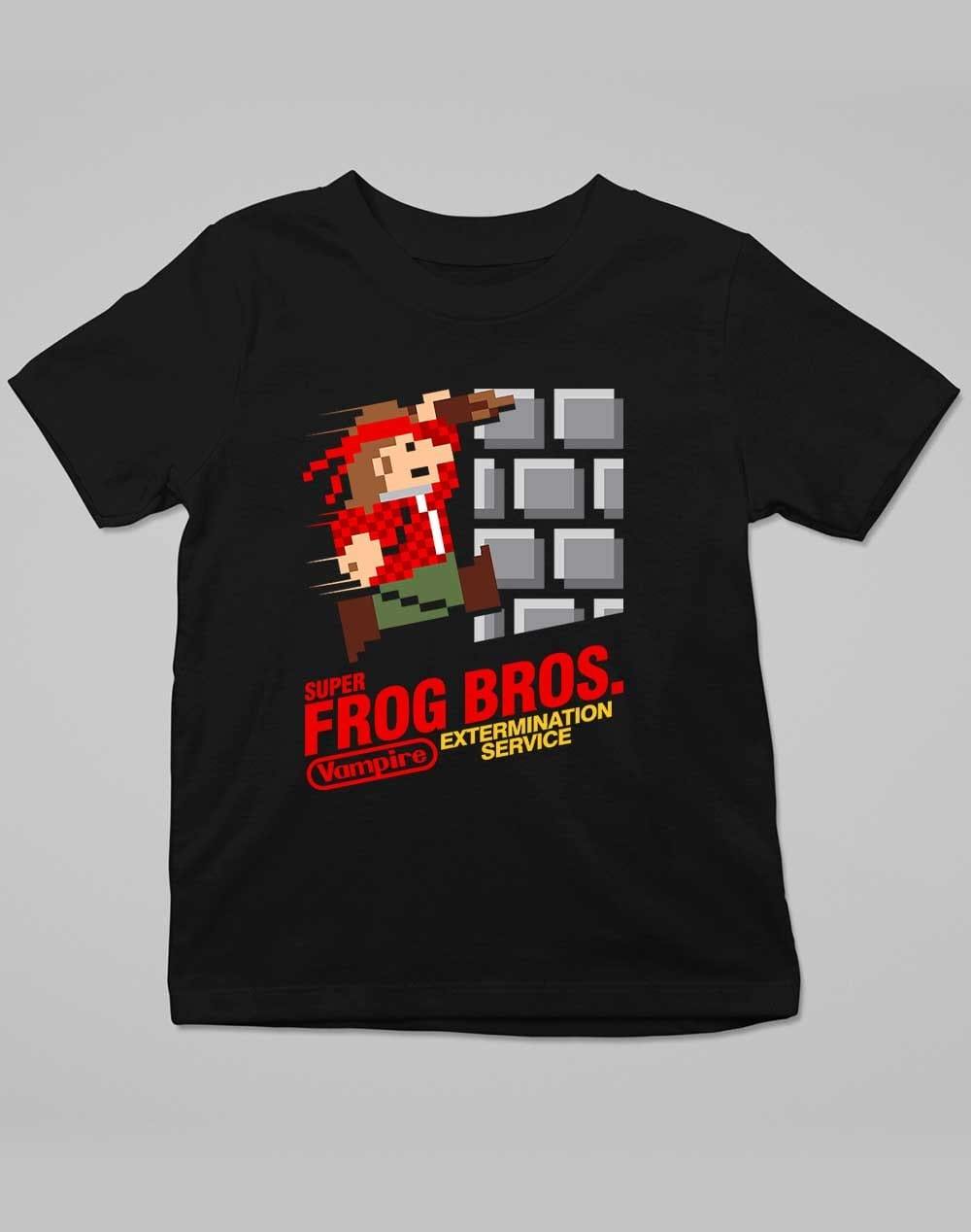 Super Frog Bros Kids T-Shirt 3-4 years / Deep Black  - Off World Tees