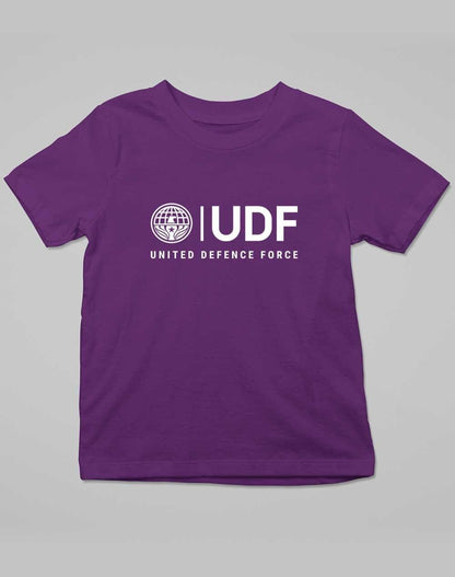 UDF United Defense Force Kids T-Shirt 3-4 years / Dark Purple  - Off World Tees