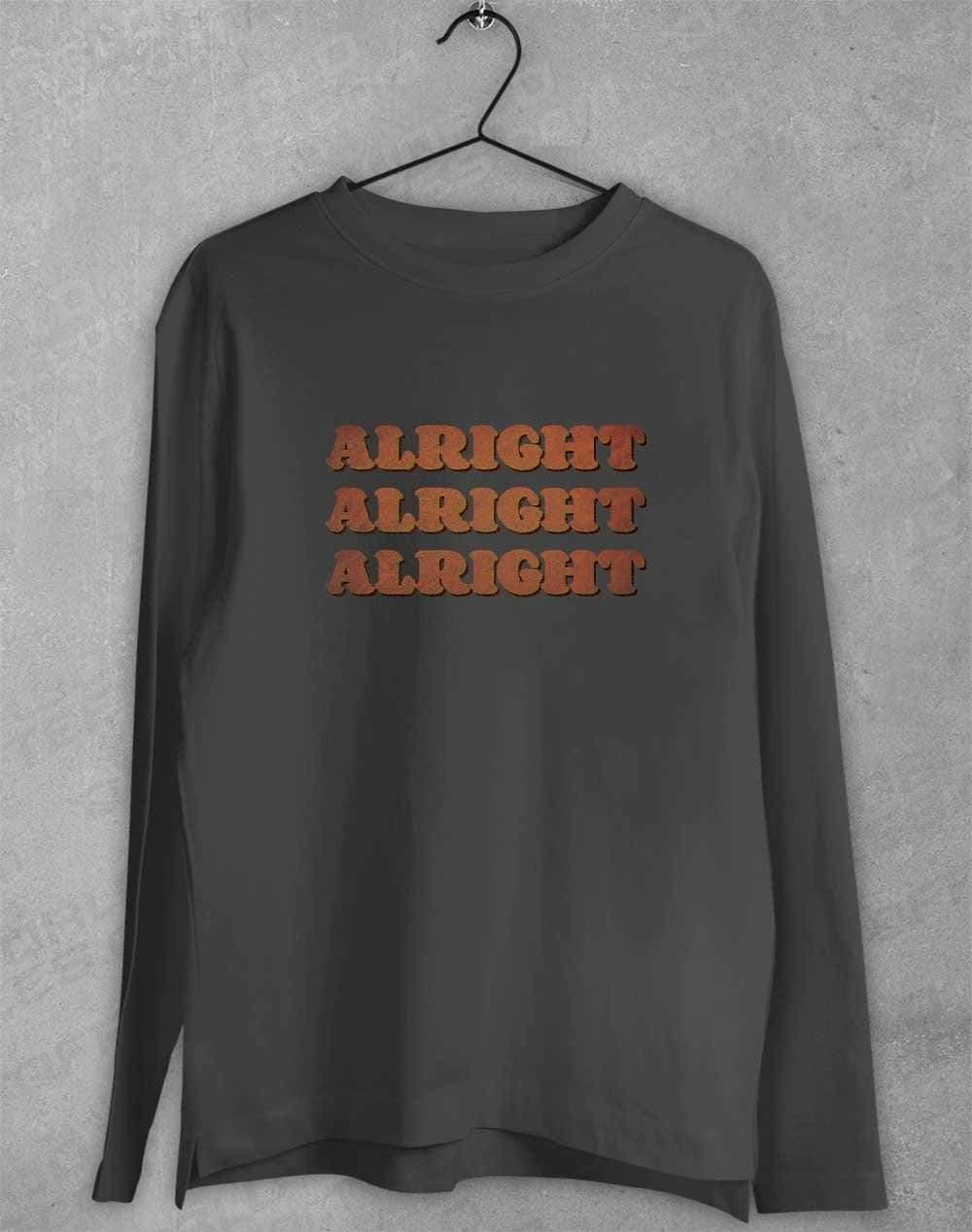Alright Alright Alright Long Sleeve T-Shirt S / Charcoal  - Off World Tees