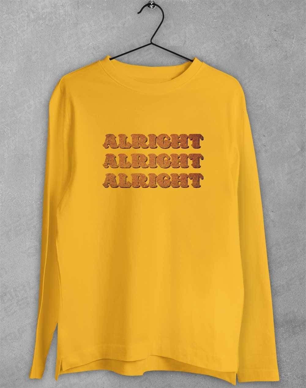 Alright Alright Alright Long Sleeve T-Shirt S / Gold  - Off World Tees