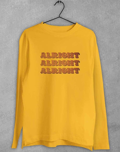 Alright Alright Alright Long Sleeve T-Shirt S / Gold  - Off World Tees