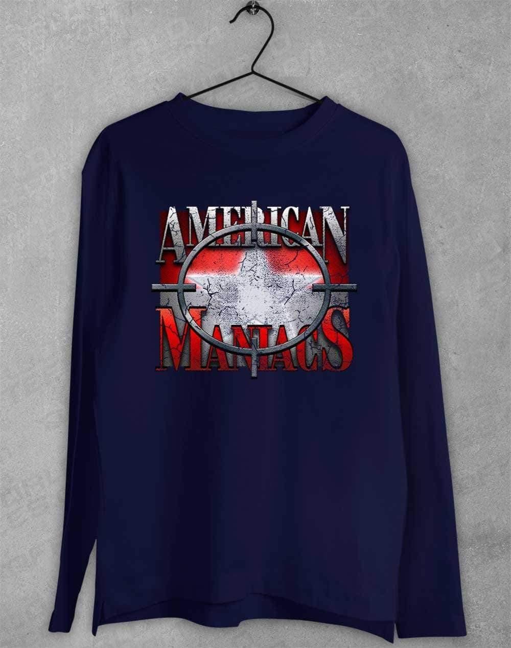 American Maniacs - Long Sleeve T-Shirt S / Navy  - Off World Tees
