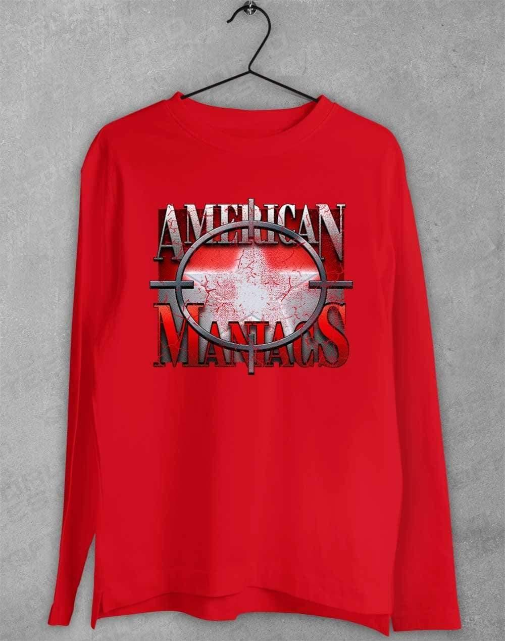 American Maniacs - Long Sleeve T-Shirt S / Red  - Off World Tees