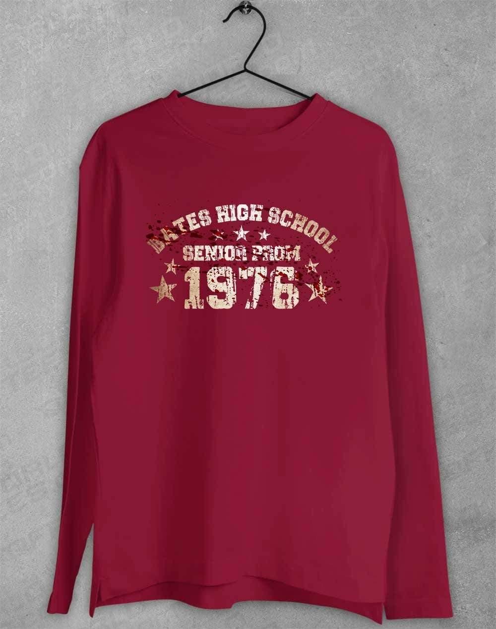 Bates High School Prom 1976 Long Sleeve T-Shirt S / Cardinal  - Off World Tees