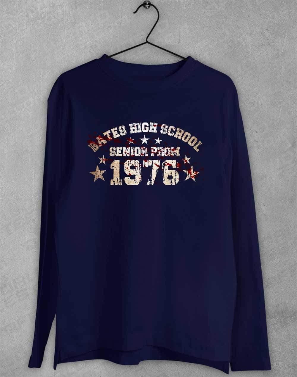 Bates High School Prom 1976 Long Sleeve T-Shirt S / Navy  - Off World Tees