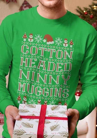 Cotton Headed Ninny Muggins Festive Knitted-Look Long Sleeve T-Shirt  - Off World Tees