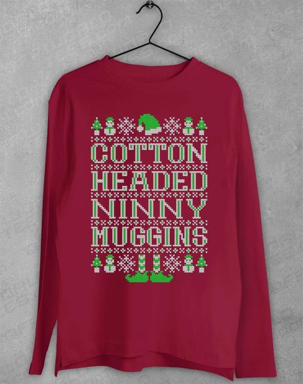 Cotton Headed Ninny Muggins Festive Knitted-Look Long Sleeve T-Shirt S / Cardinal Red  - Off World Tees