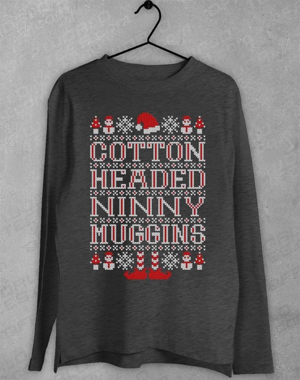 Cotton Headed Ninny Muggins Festive Knitted-Look Long Sleeve T-Shirt S / Dark Heather  - Off World Tees