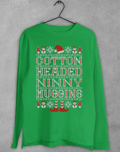 Cotton Headed Ninny Muggins Festive Knitted-Look Long Sleeve T-Shirt S / Irish Green  - Off World Tees