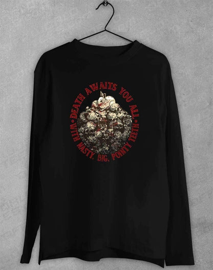 Death Awaits You Long Sleeve T-Shirt S / Black  - Off World Tees