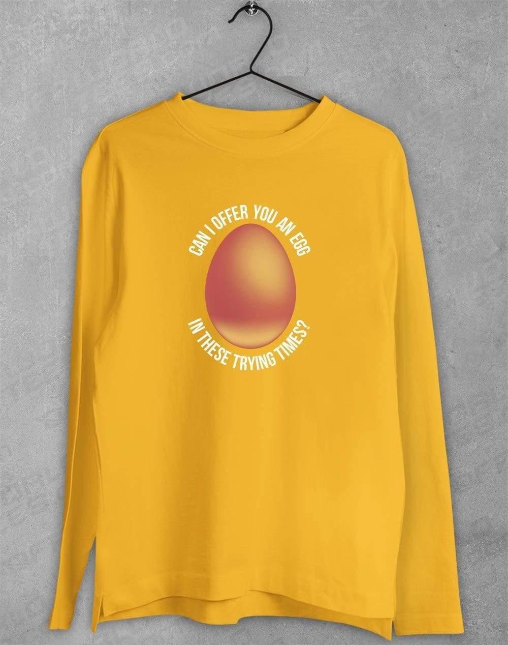 Egg Offer Long Sleeve T-Shirt S / Gold  - Off World Tees