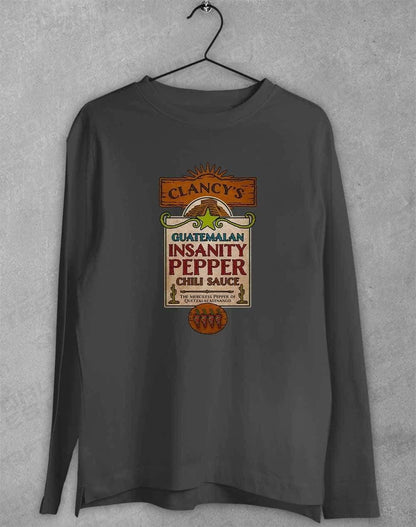 Guatemalan Insanity Pepper Chili Sauce Long Sleeve T-Shirt S / Charcoal  - Off World Tees