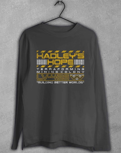 Hadley's Hope LV426 Long Sleeve T-Shirt S / Charcoal  - Off World Tees