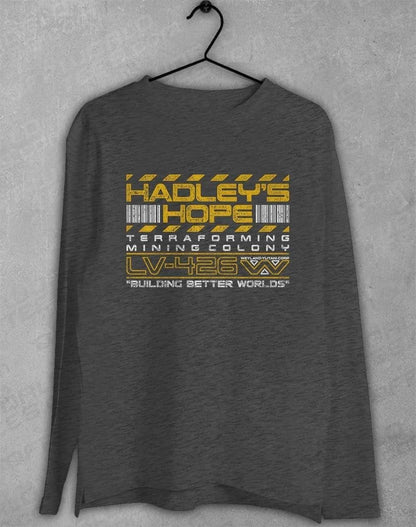 Hadley's Hope LV426 Long Sleeve T-Shirt S / Dark Heather  - Off World Tees
