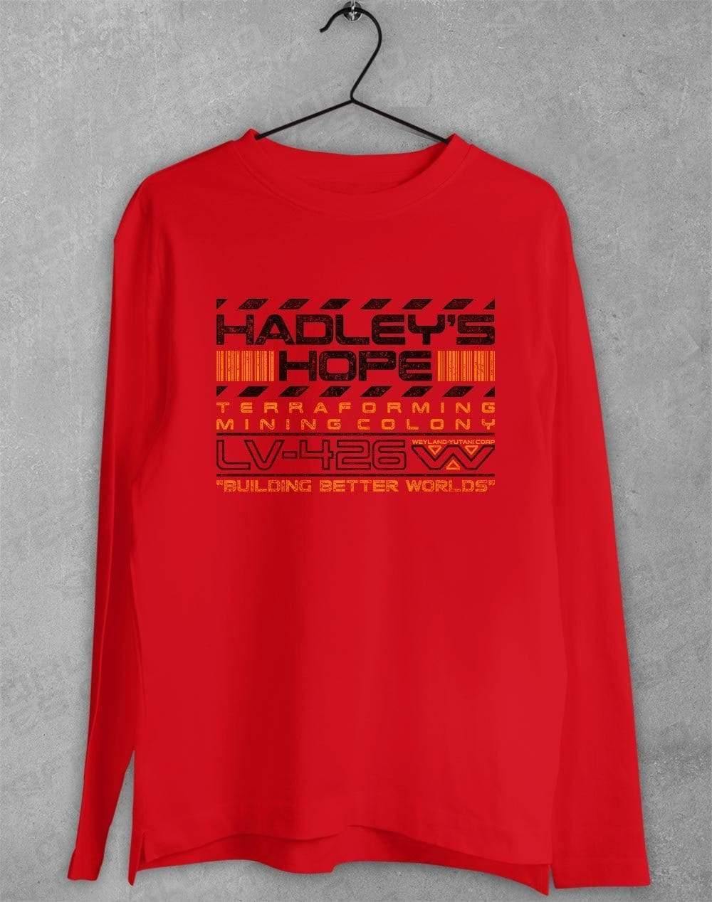 Hadley's Hope LV426 Long Sleeve T-Shirt S / Red  - Off World Tees