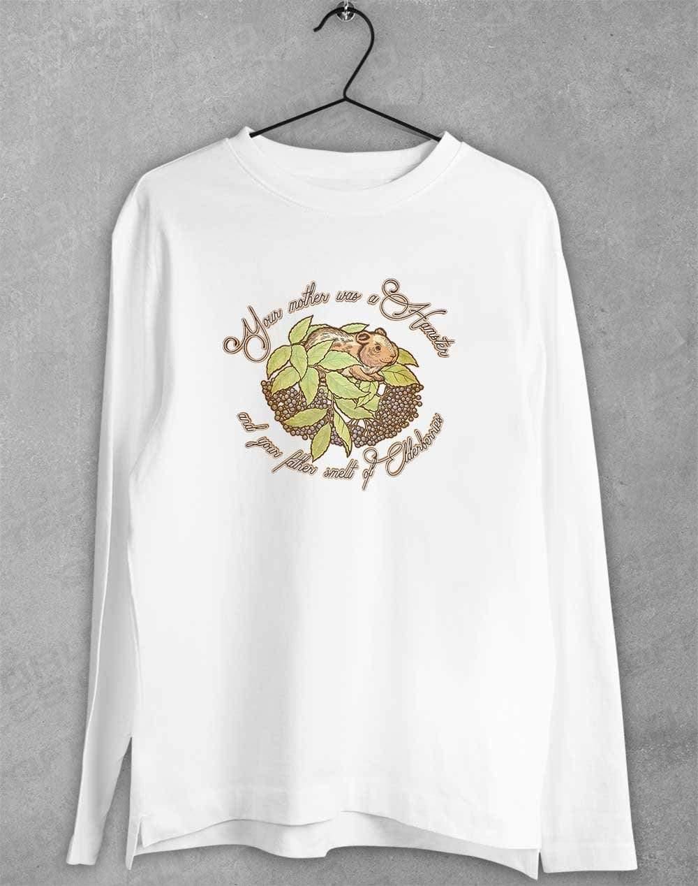 Hamster and Elderberries Long Sleeve T-Shirt S / White  - Off World Tees
