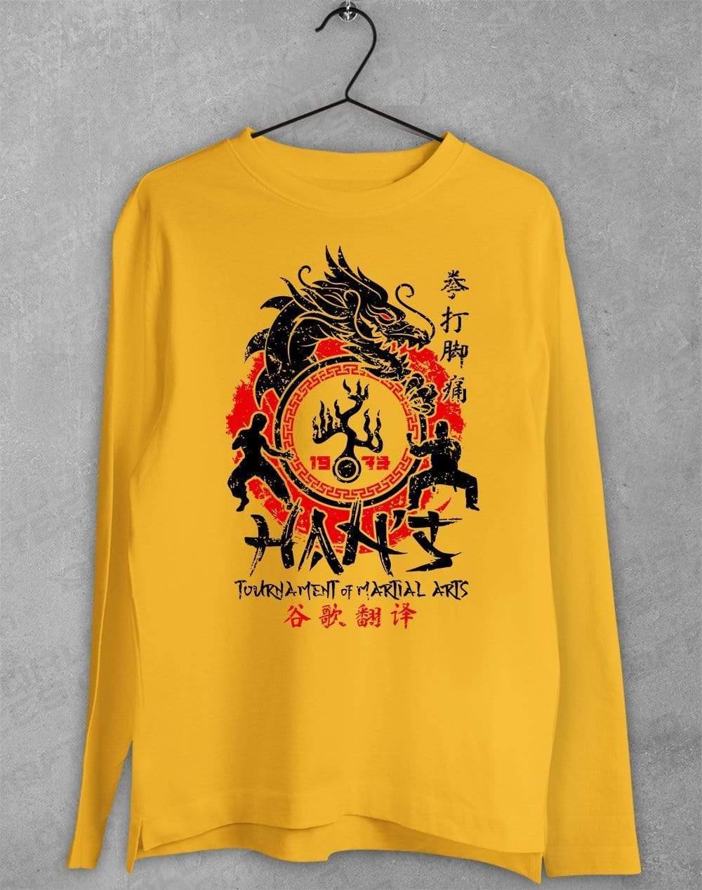 Han's Tournament of Martial Arts Long Sleeve T-Shirt S / Gold  - Off World Tees
