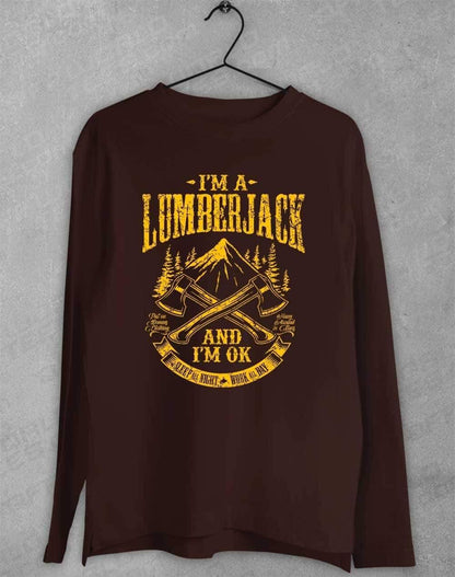 I'm a Lumberjack Long Sleeve T-Shirt S / Dark Chocolate  - Off World Tees