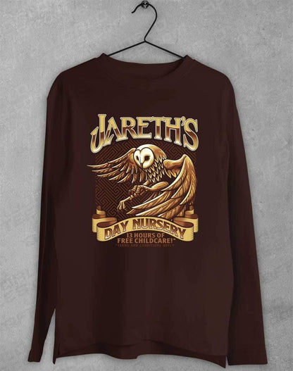 Jareth's Day Nursery Long Sleeve T-Shirt S / Dark Chocolate  - Off World Tees