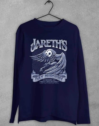 Jareth's Day Nursery Long Sleeve T-Shirt S / Navy  - Off World Tees