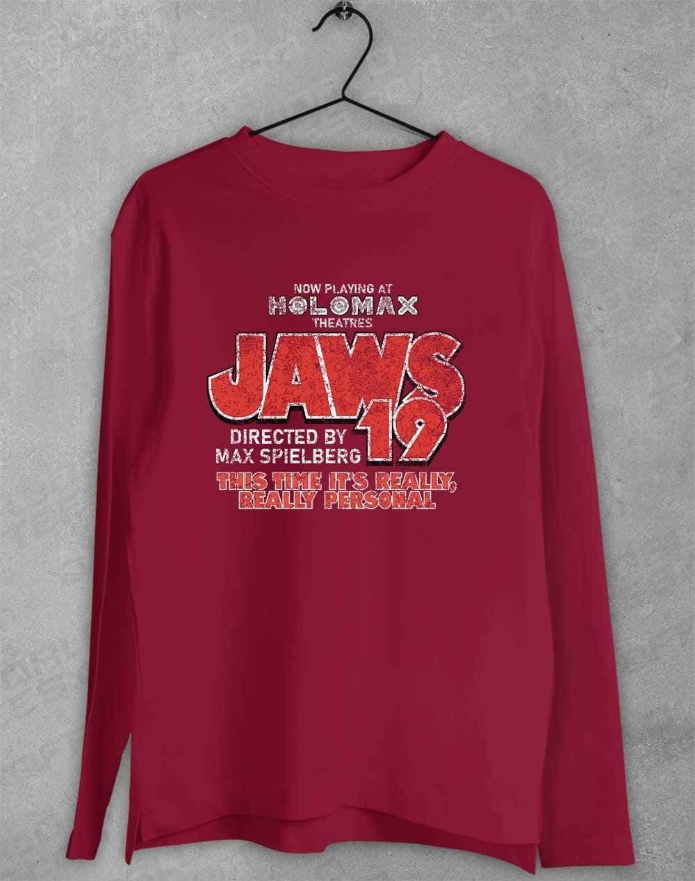 Jaws 19 Long Sleeve T-Shirt S / Cardinal  - Off World Tees