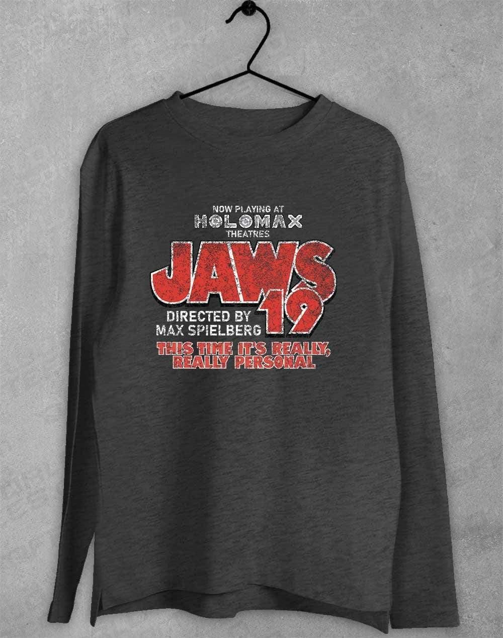 Jaws 19 Long Sleeve T-Shirt S / Dark Heather  - Off World Tees