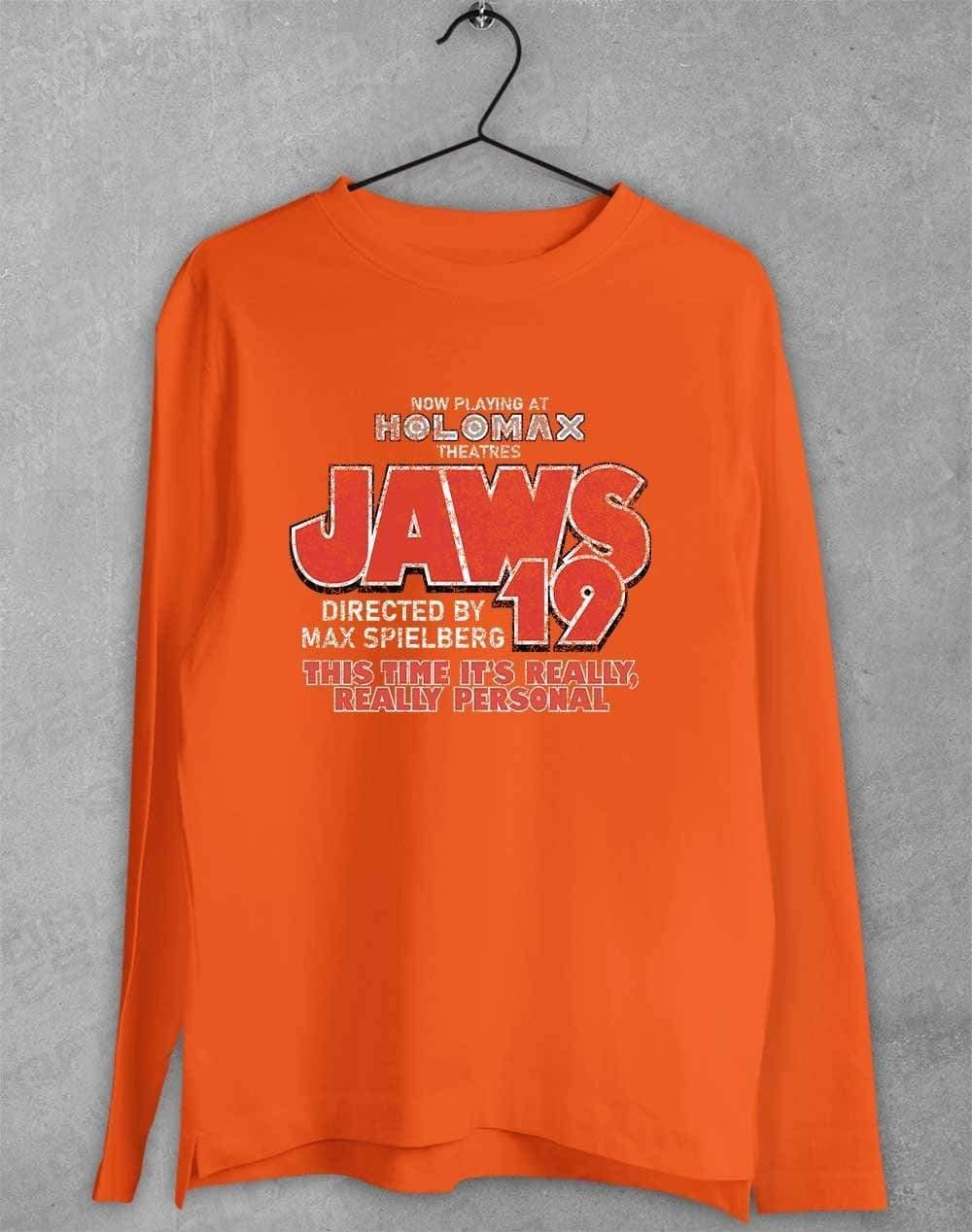 Jaws 19 Long Sleeve T-Shirt S / Orange  - Off World Tees