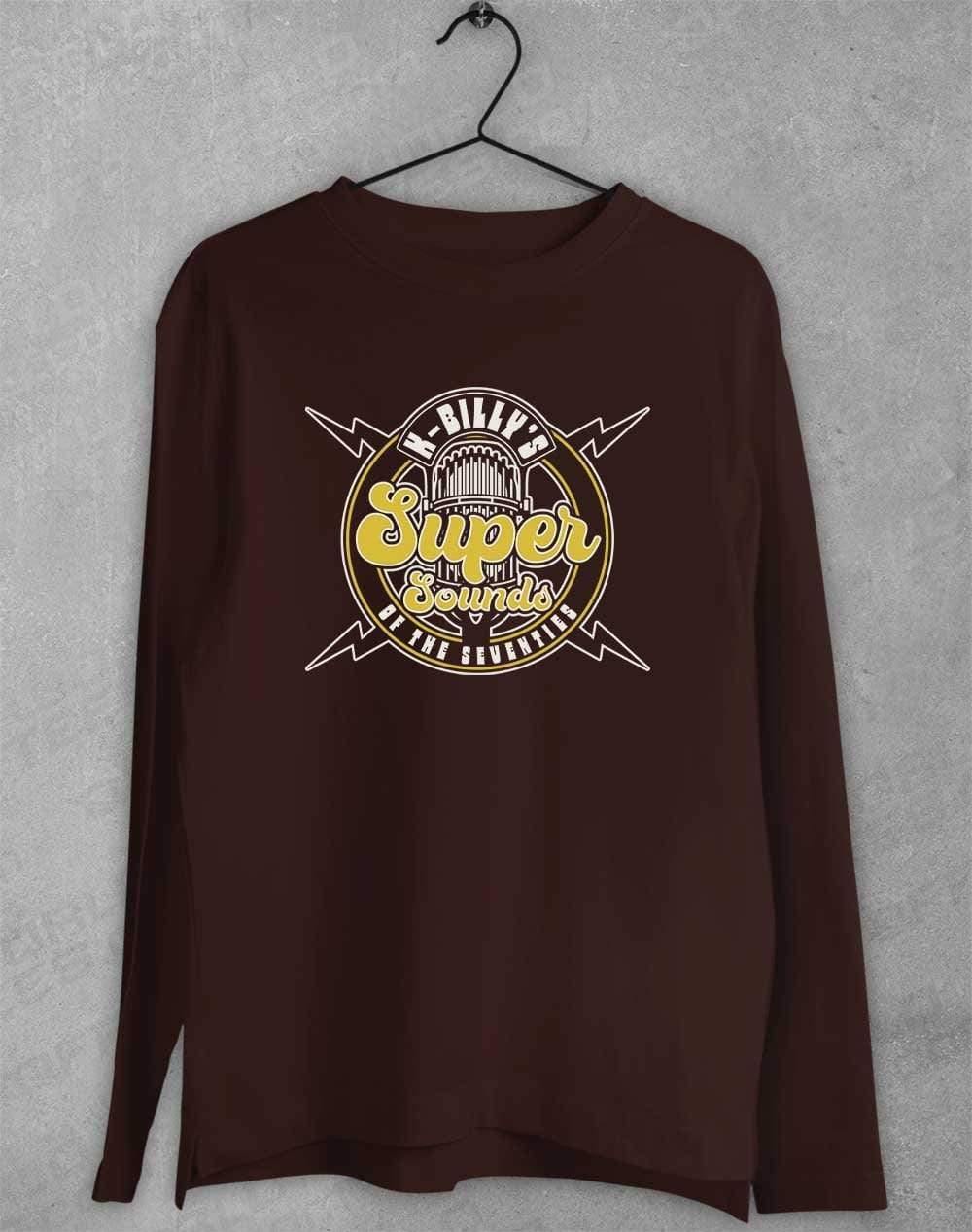 K-Billy's Super Sounds of the 70's Long Sleeve T-Shirt S / Dark Chocolate  - Off World Tees
