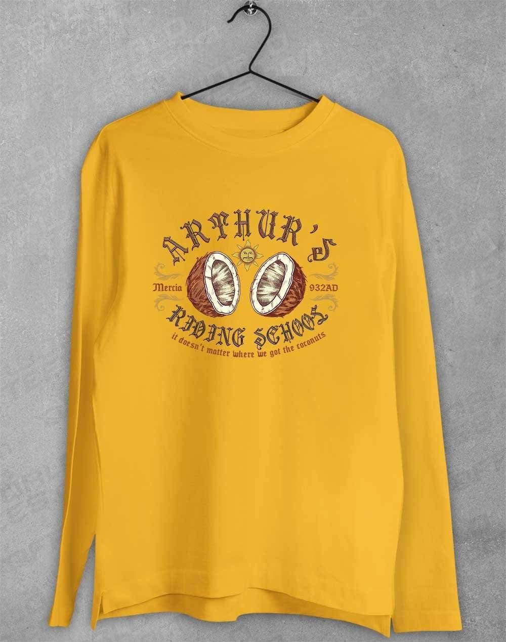 King Arthur's Riding School Long Sleeve T-Shirt S / Gold  - Off World Tees