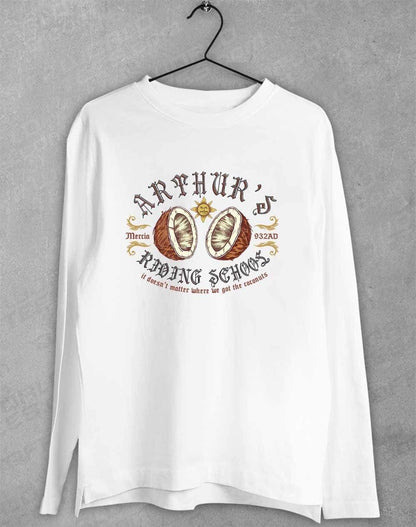 King Arthur's Riding School Long Sleeve T-Shirt S / White  - Off World Tees