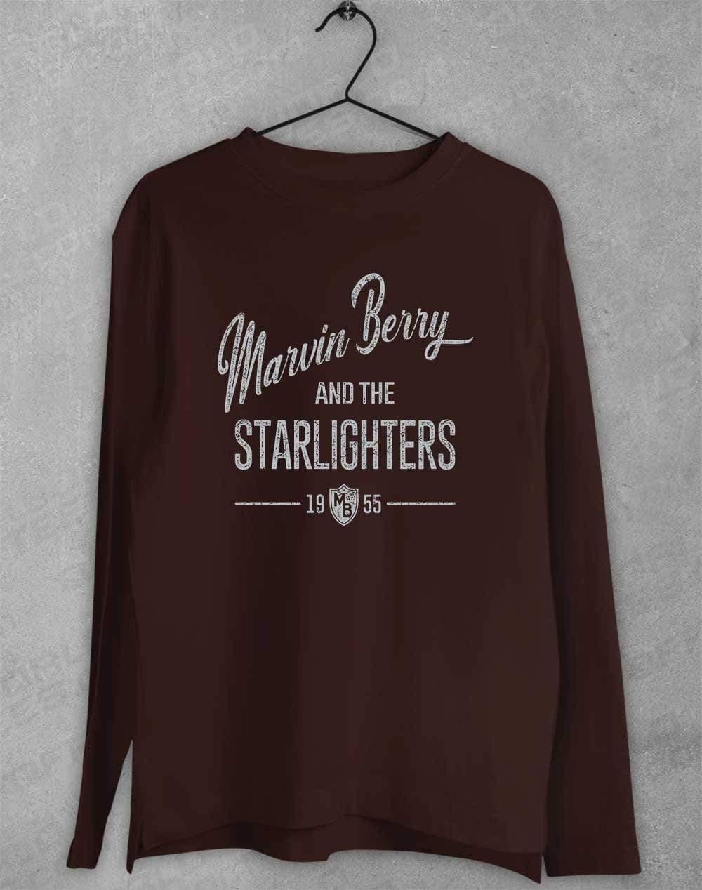 Marvin Berry and the Starlighters Long Sleeve T-Shirt S / Dark Chocolate  - Off World Tees