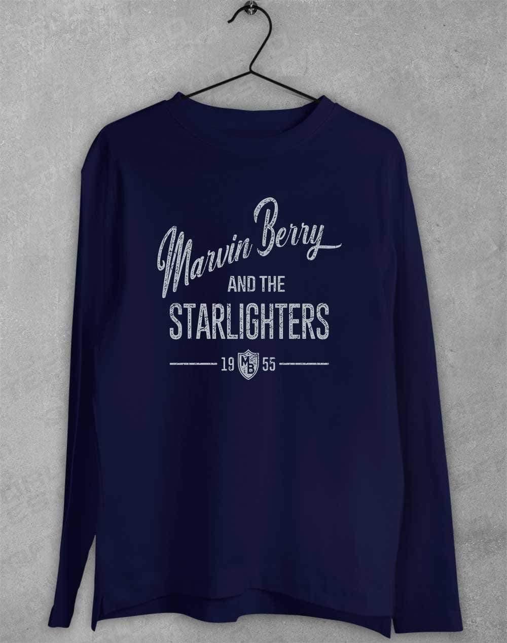 Marvin Berry and the Starlighters Long Sleeve T-Shirt S / Navy  - Off World Tees