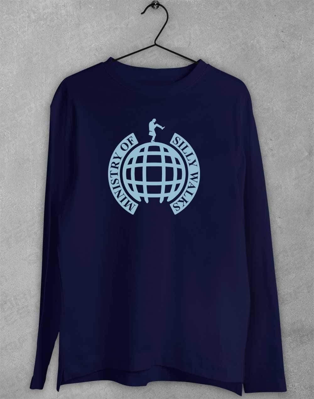 Ministry of Silly Walks Long Sleeve T-Shirt S / Navy  - Off World Tees