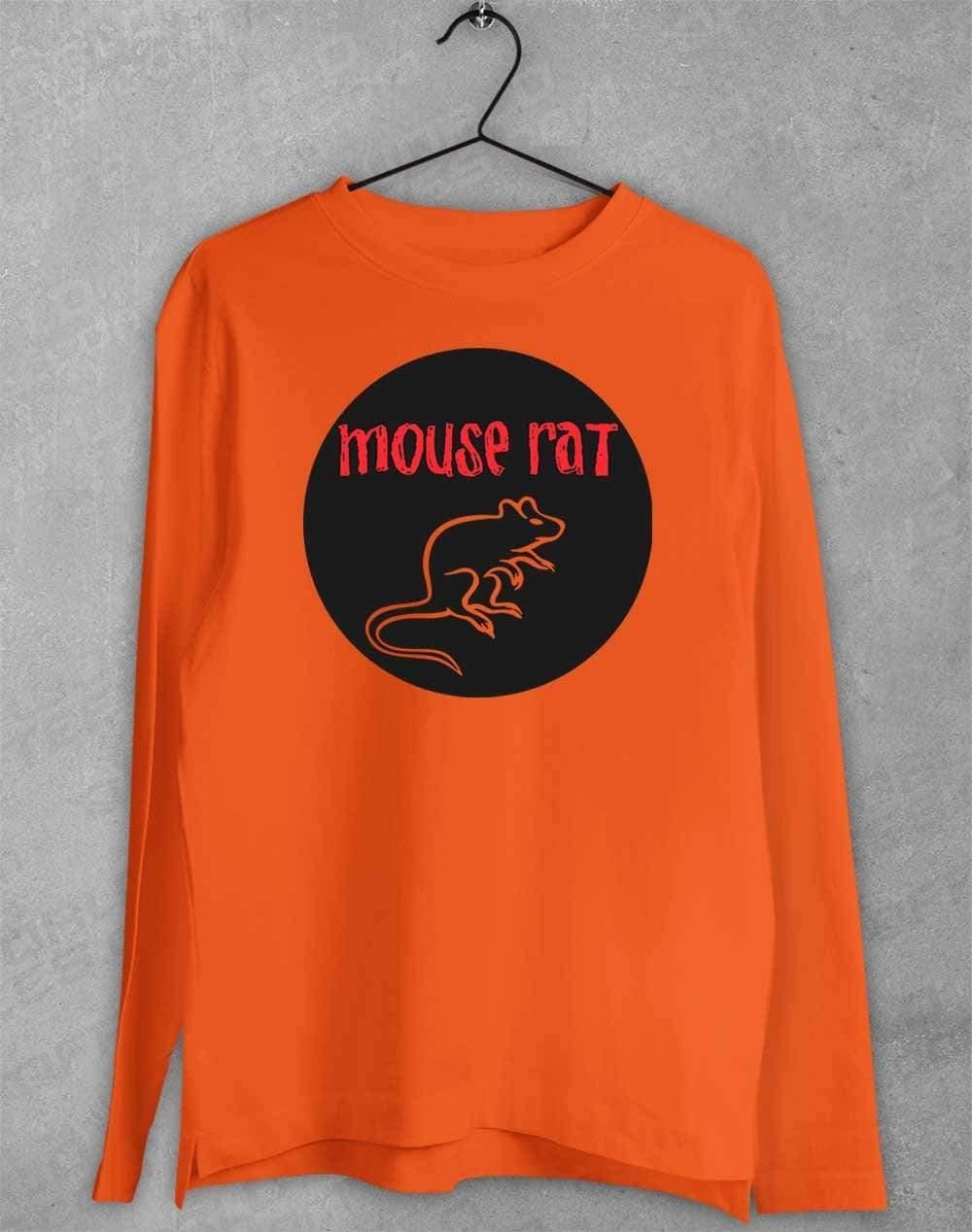 Mouse Rat Round Logo Long Sleeve T-Shirt S / Orange  - Off World Tees