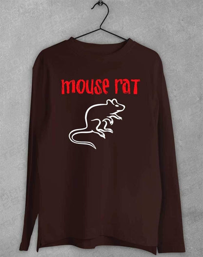 Mouse Rat Text Logo Long Sleeve T-Shirt S / Dark Chocolate  - Off World Tees