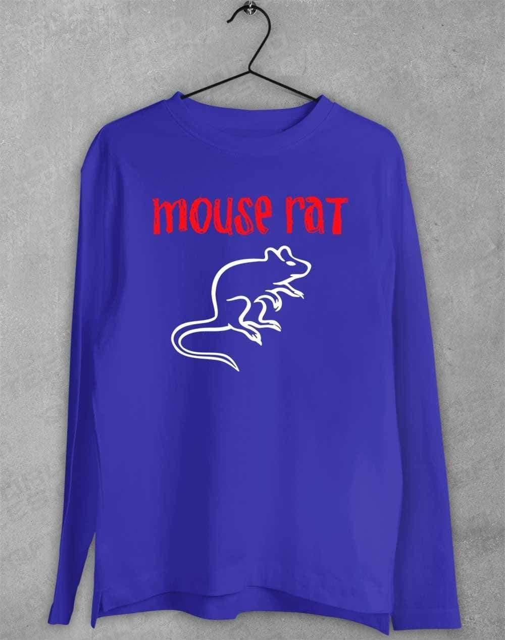 Mouse Rat Text Logo Long Sleeve T-Shirt S / Royal  - Off World Tees