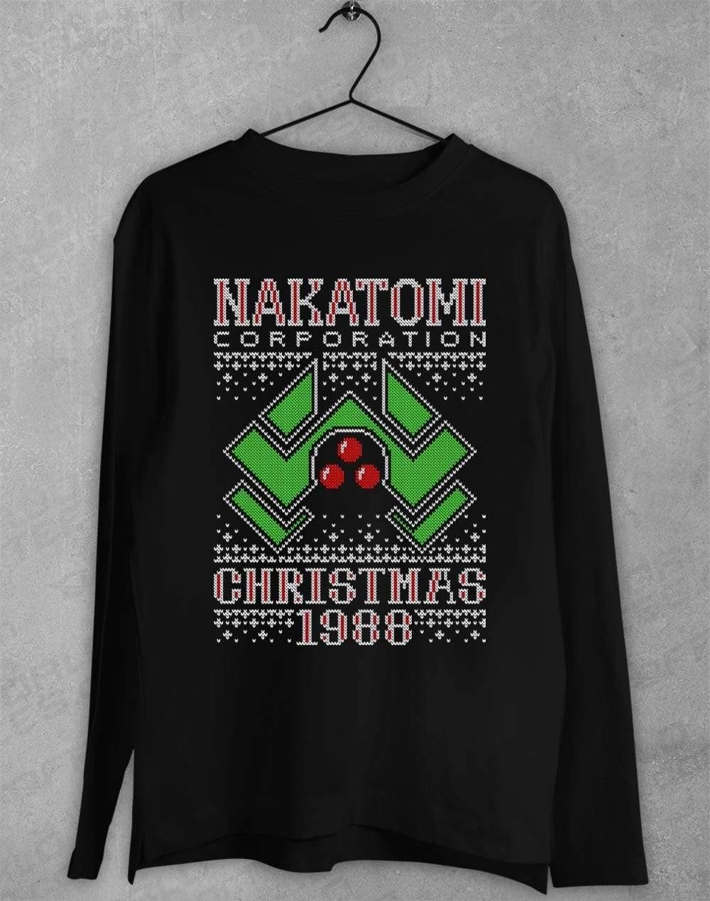 Nakatomi Christmas 1988 Knitted-Look Long Sleeve T-Shirt S / Black  - Off World Tees