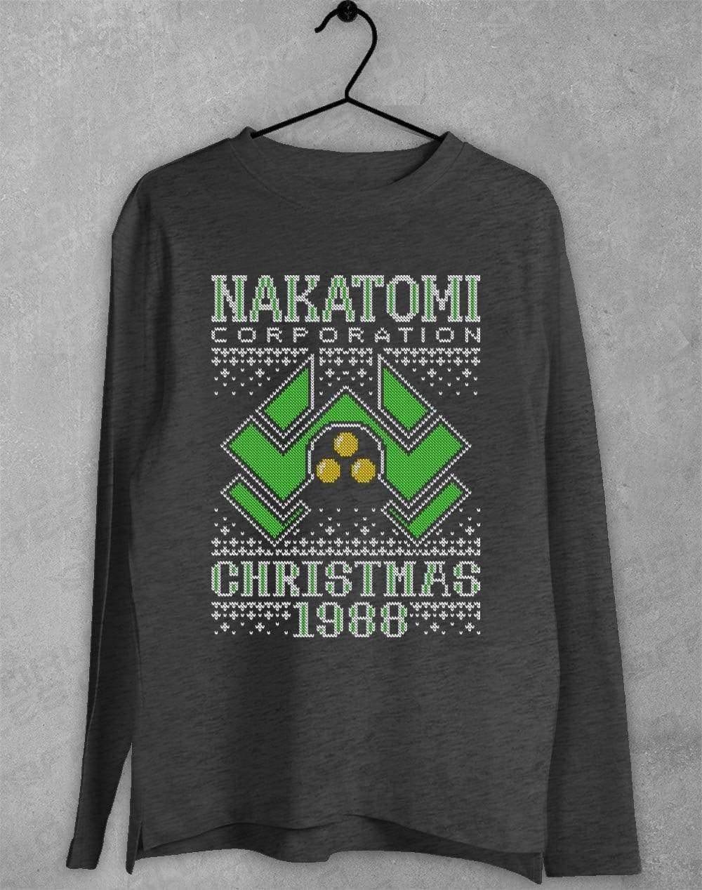 Nakatomi Christmas 1988 Knitted-Look Long Sleeve T-Shirt S / Dark Heather  - Off World Tees