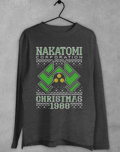 Nakatomi Christmas 1988 Knitted-Look Long Sleeve T-Shirt S / Dark Heather  - Off World Tees