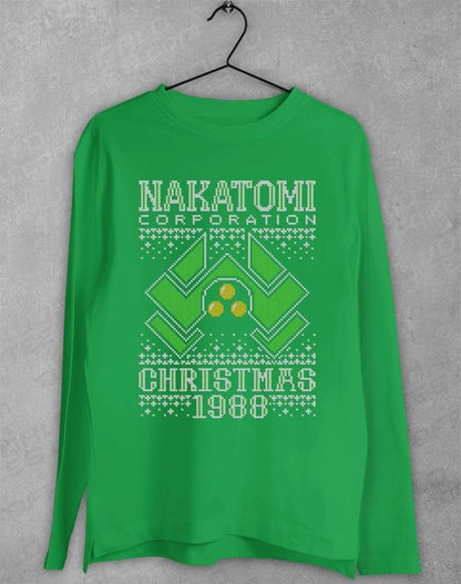 Nakatomi Christmas 1988 Knitted-Look Long Sleeve T-Shirt S / Irish Green  - Off World Tees