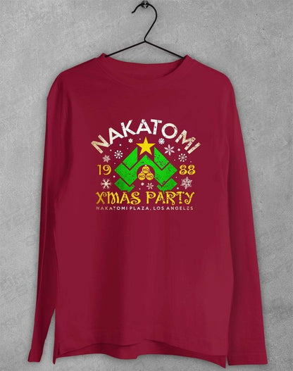 Nakatomi Xmas Party Long Sleeve T-Shirt S / Cardinal Red  - Off World Tees