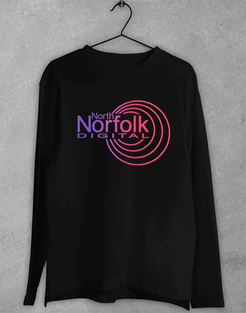 North Norfolk Digital Long Sleeve T-Shirt S / Black  - Off World Tees