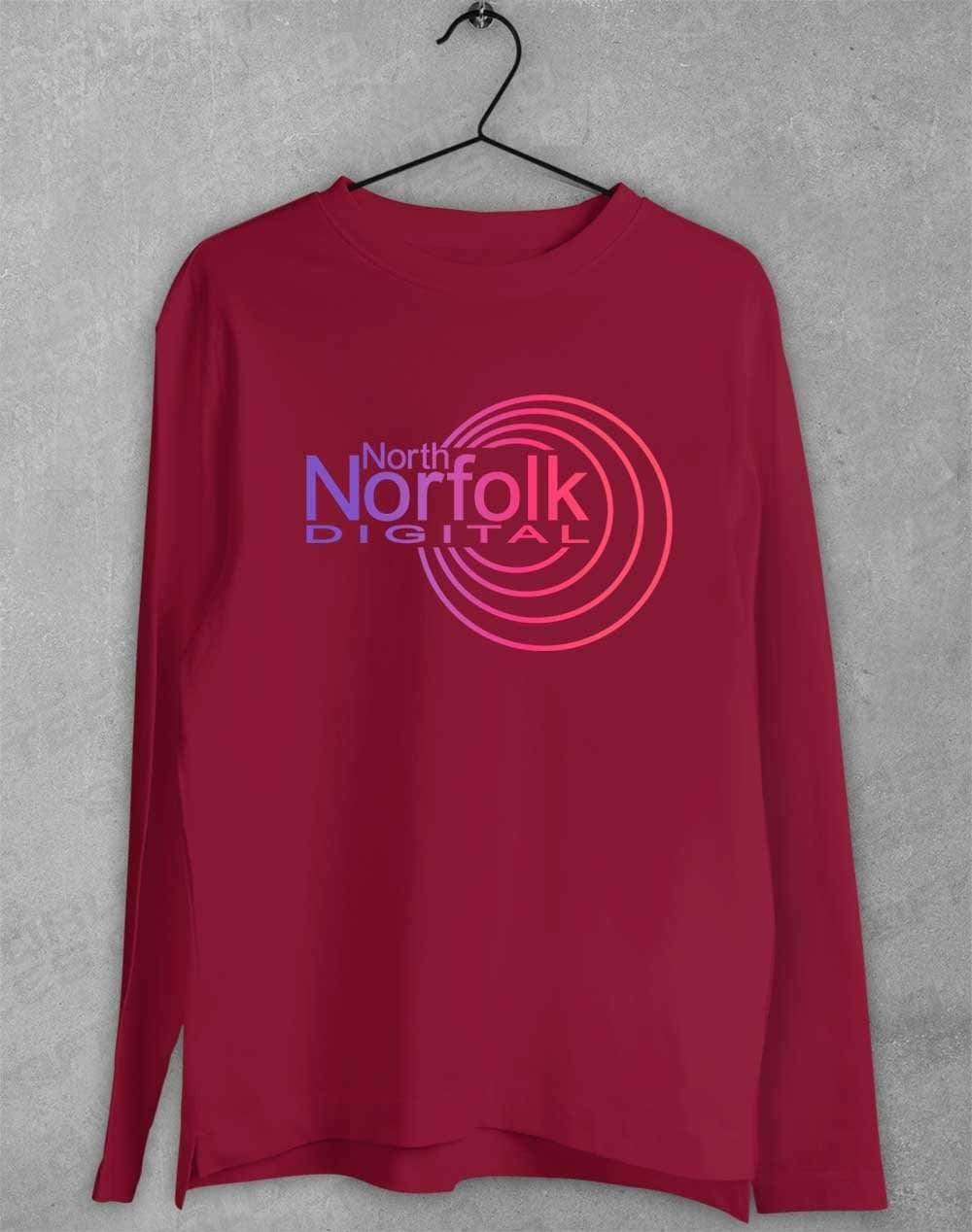 North Norfolk Digital Long Sleeve T-Shirt S / Cardinal  - Off World Tees