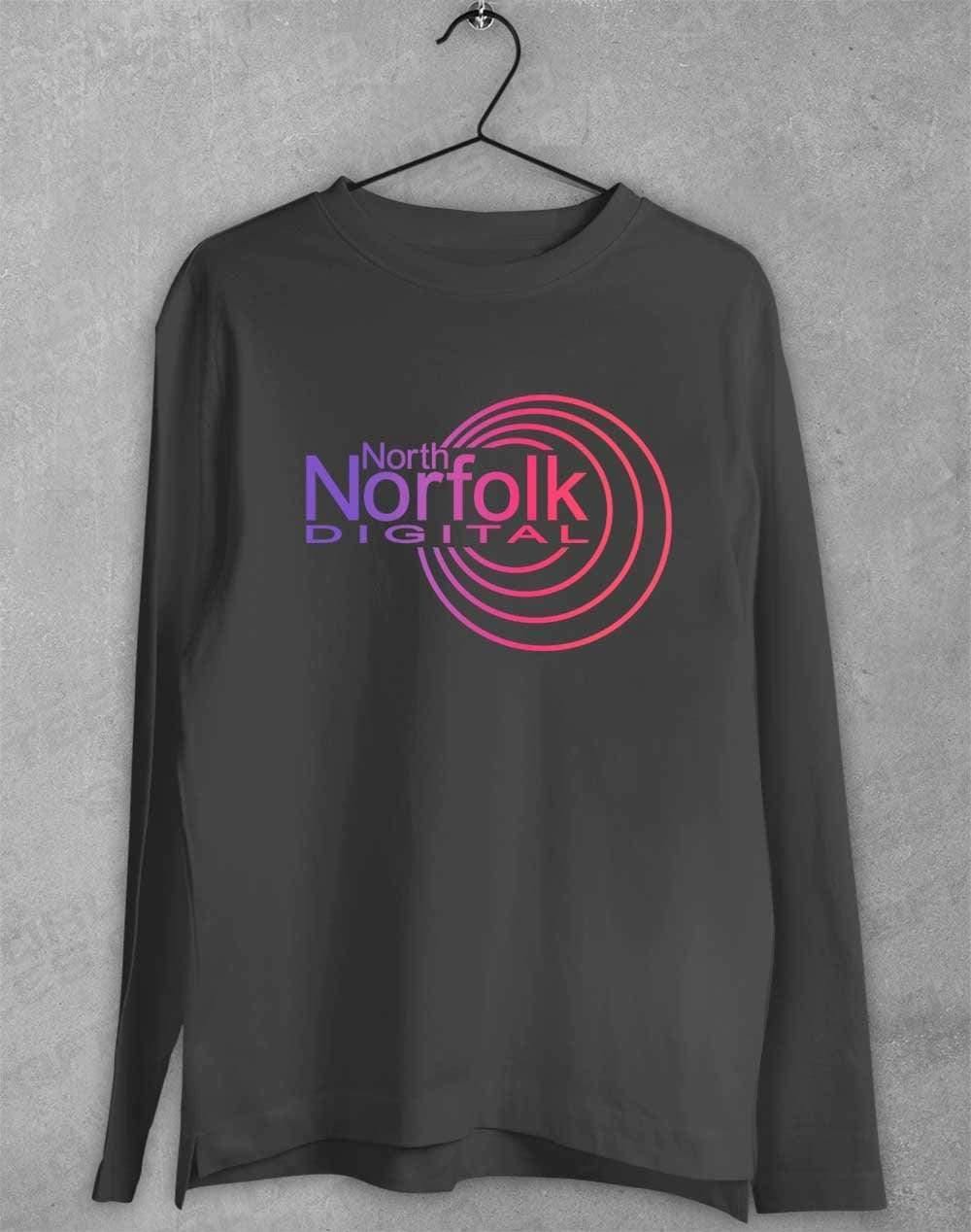 North Norfolk Digital Long Sleeve T-Shirt S / Charcoal  - Off World Tees